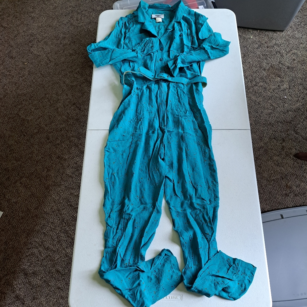 Vintage Z Warren Turquoise Jumpsuit